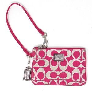 COACH Poppy Wristlet Signature "C" Pattern Pink